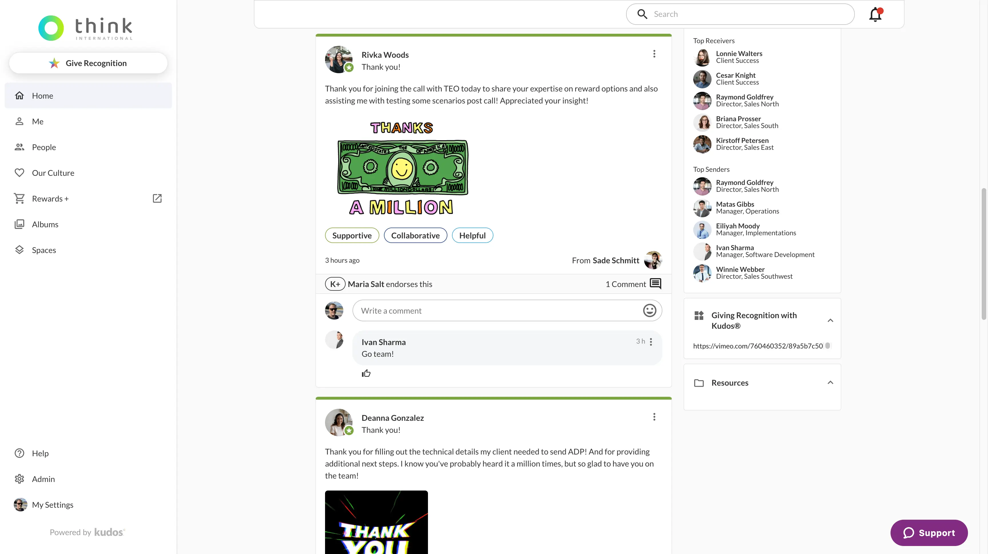 Kudos recognition software