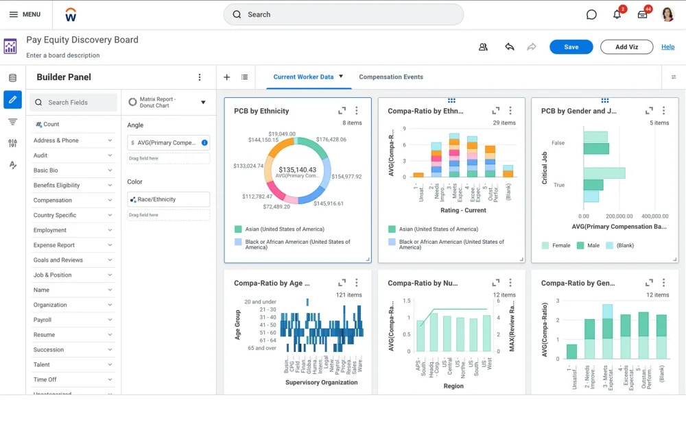 Workday main dashboard