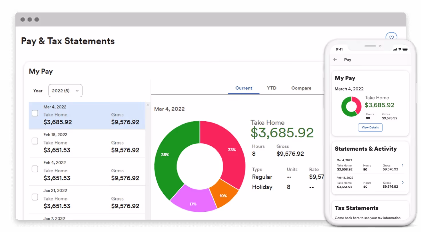 ADP Workforce Now main dashboard
