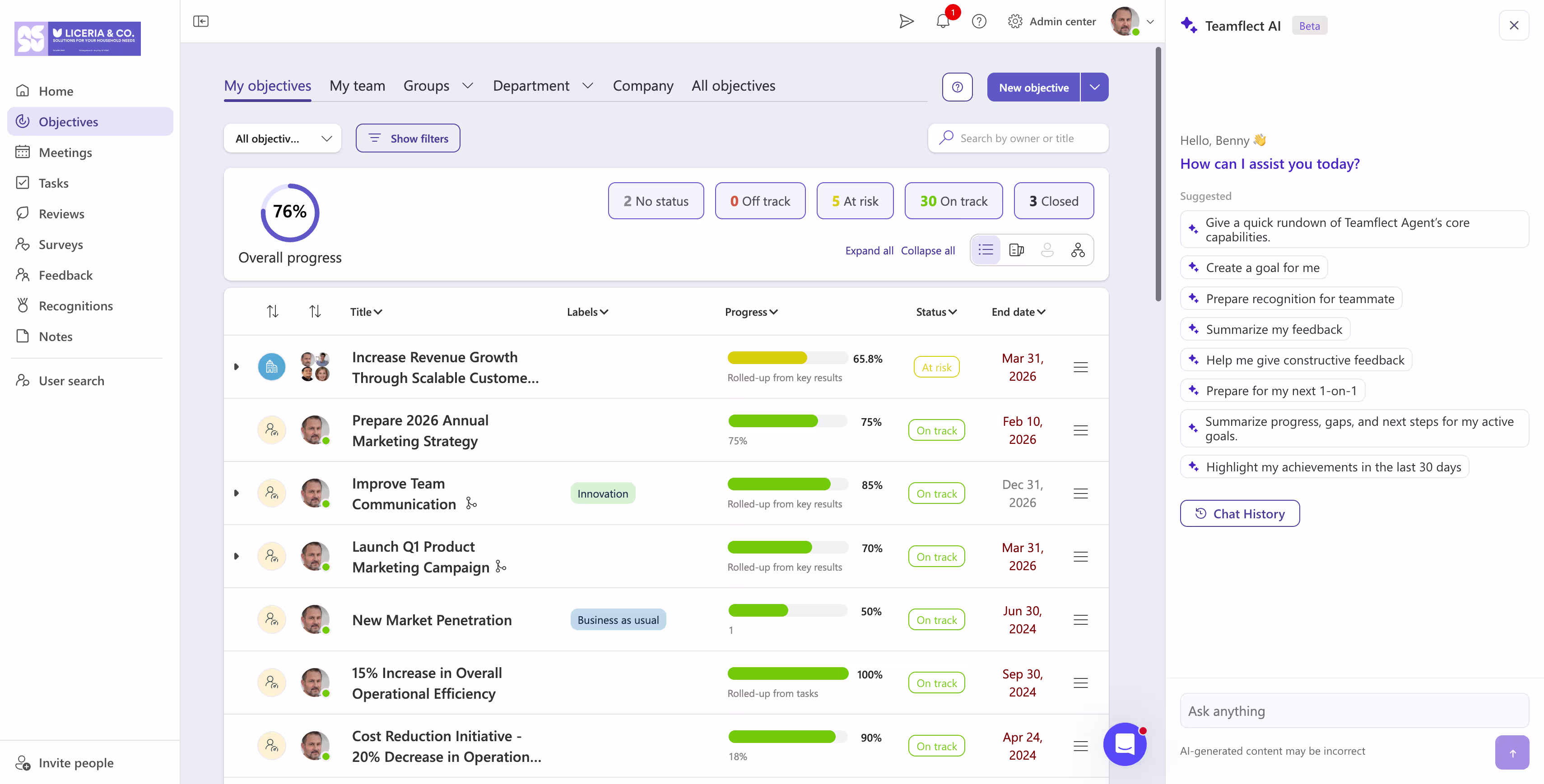 Teamflect's AI HR Assistant