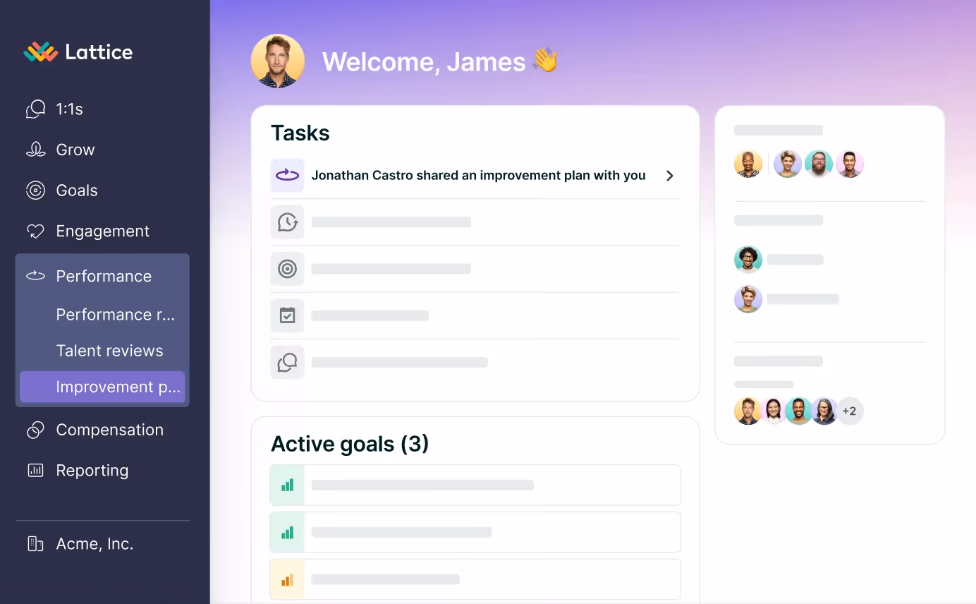 Lattice main dashboard