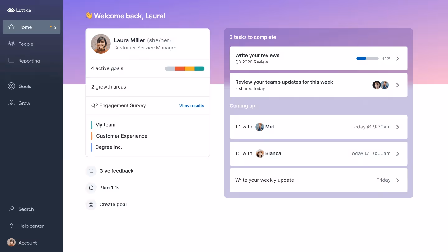 Lattice user experience and interface