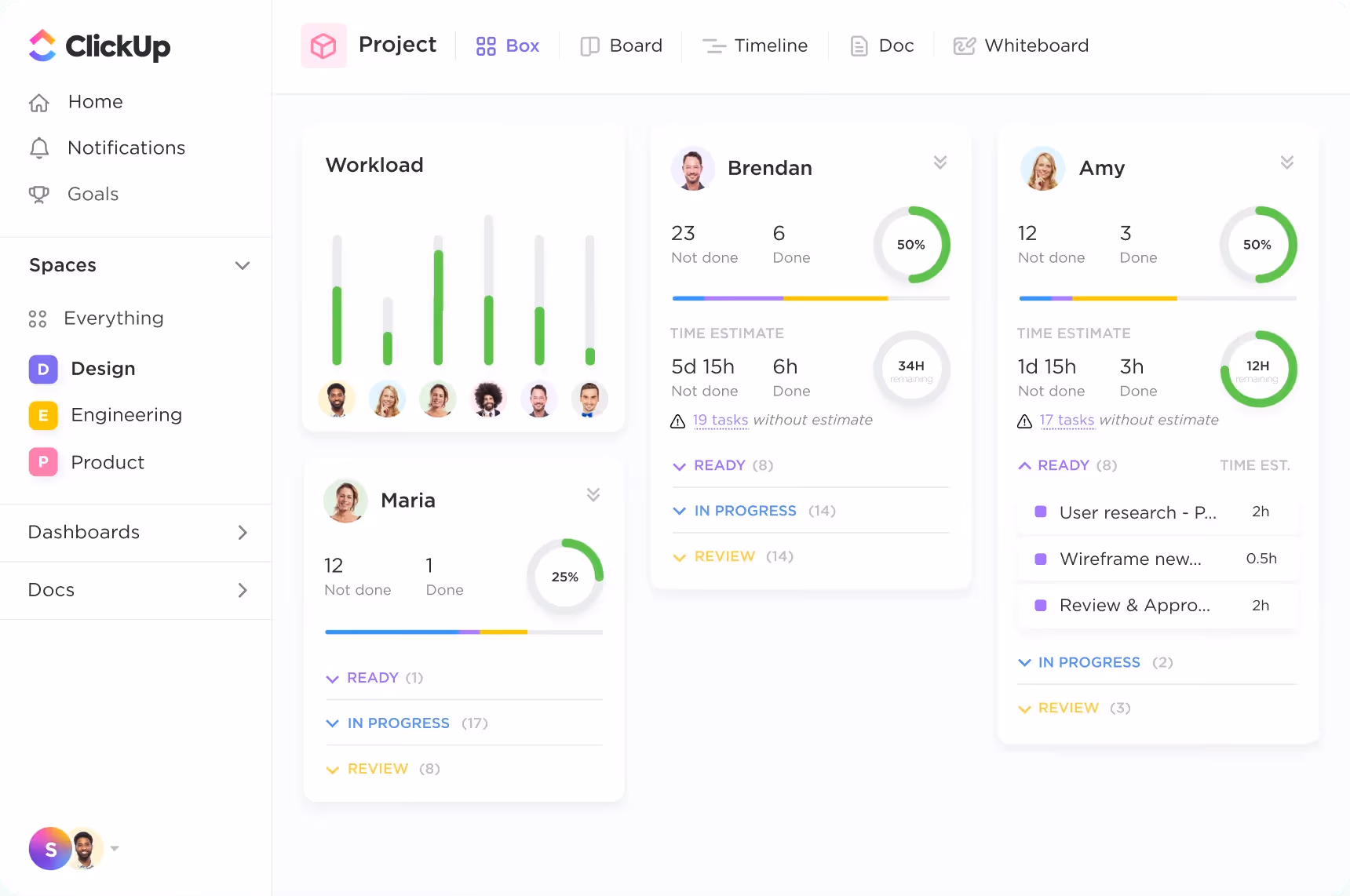 ClickUp main dashboard