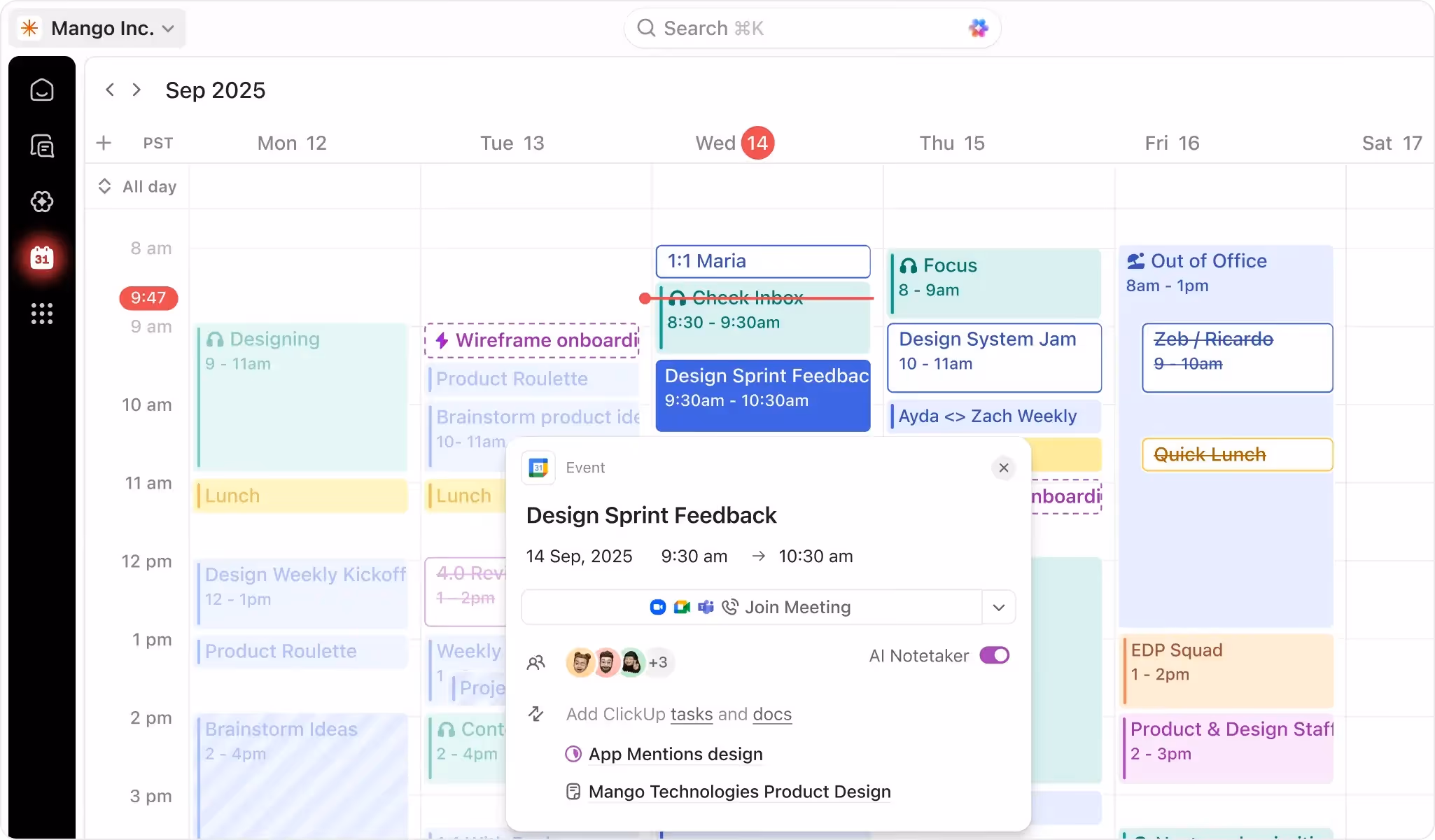 Calendar View for Tasks in Clickup