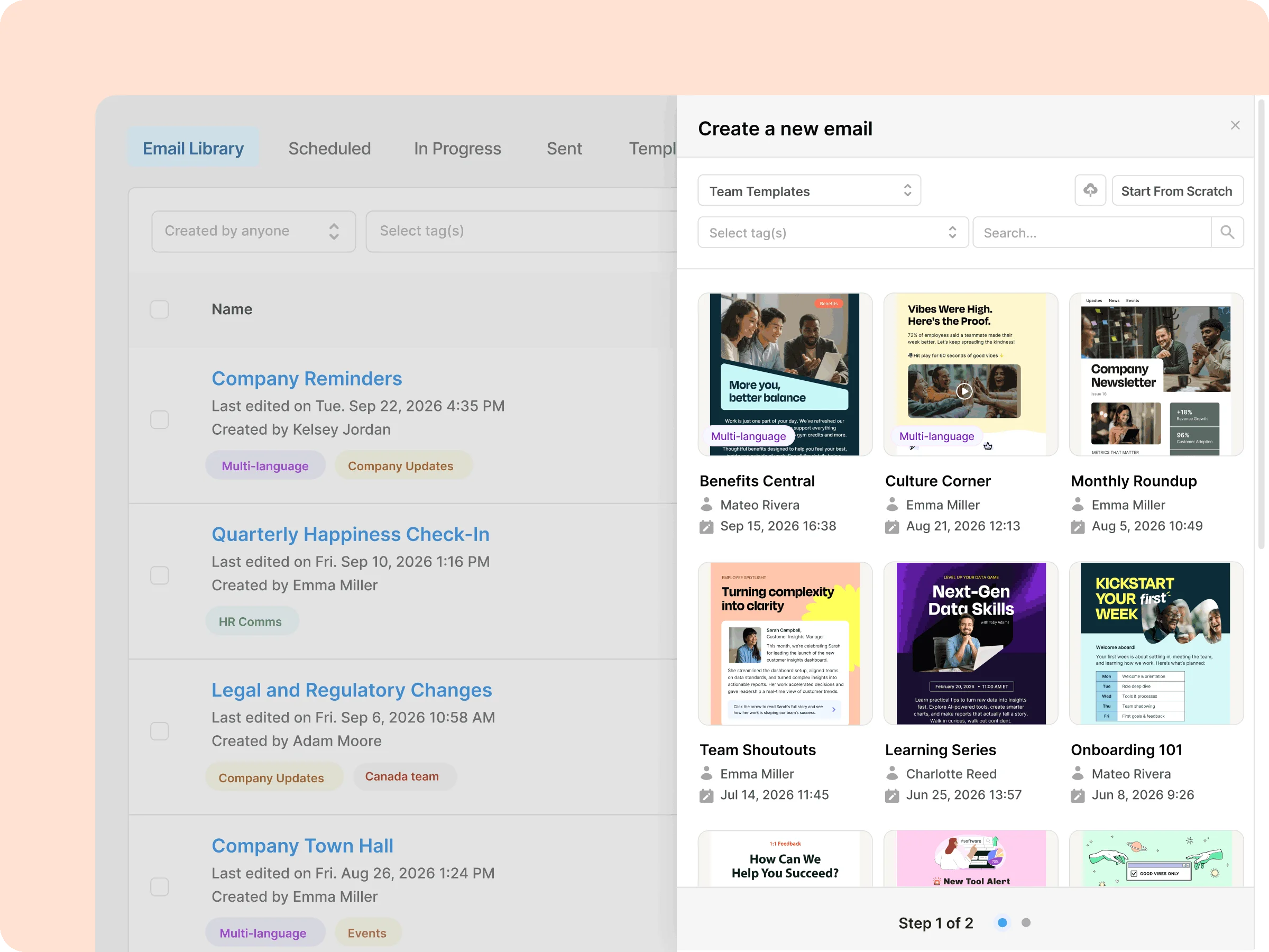 ContactMonkey main dashboard
