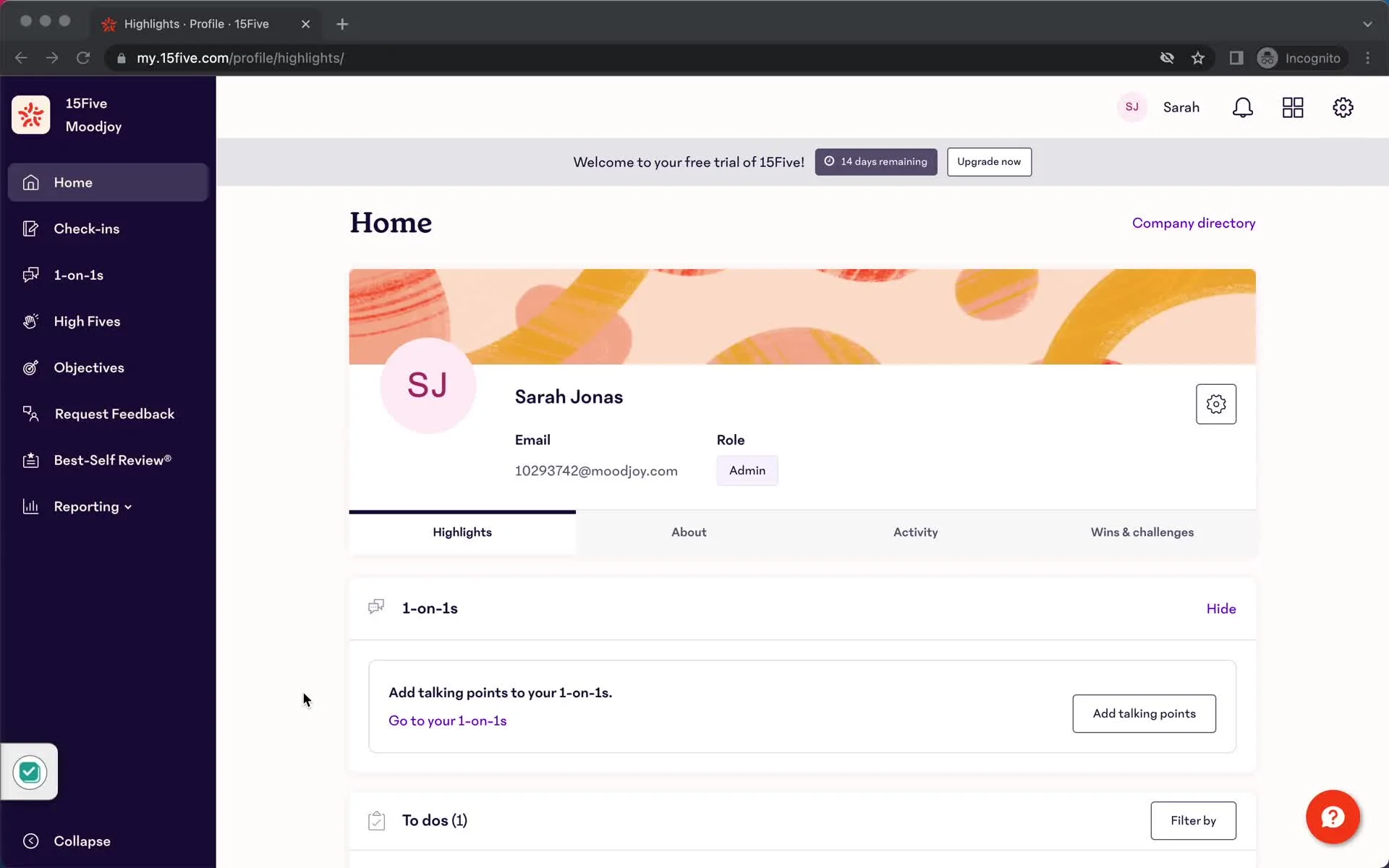 15Five dashboard
