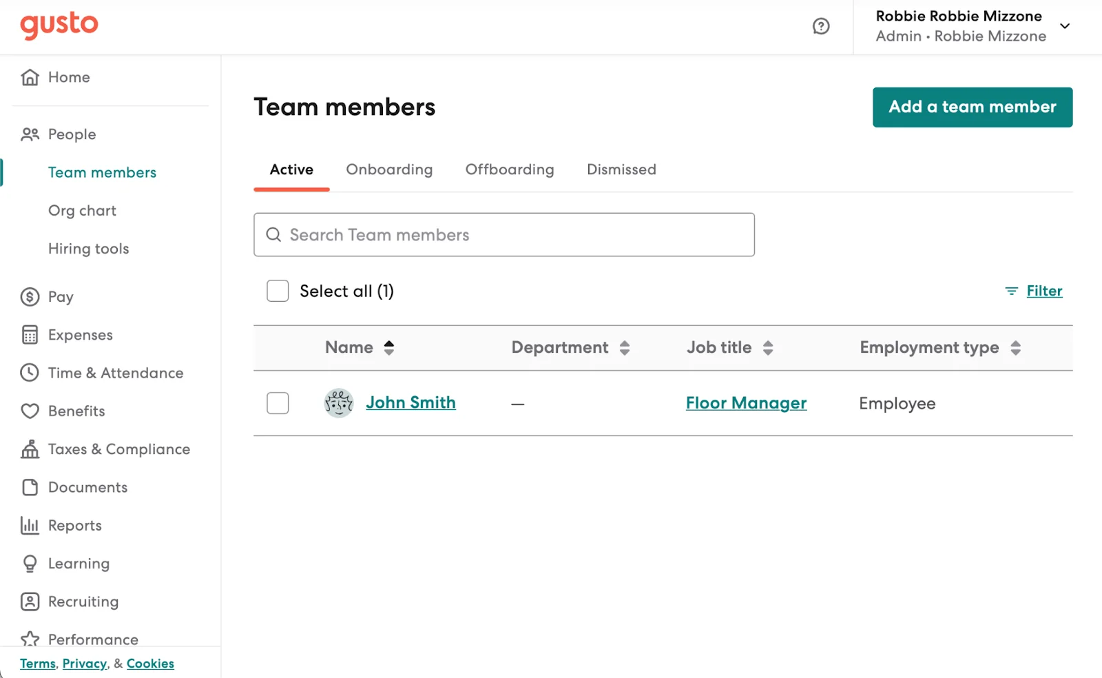 Gusto team members