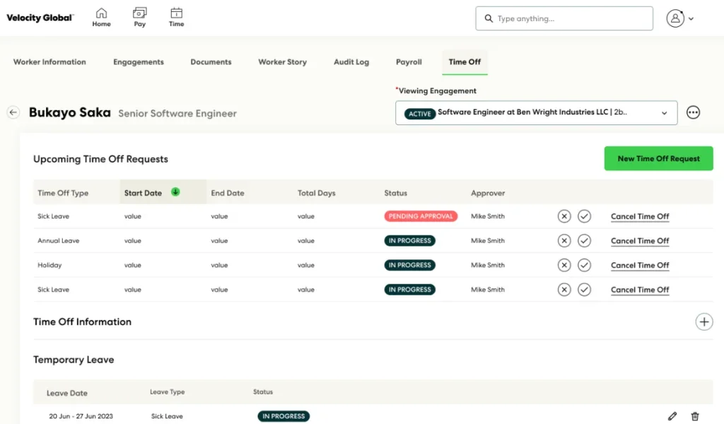 Pebl main dashboard