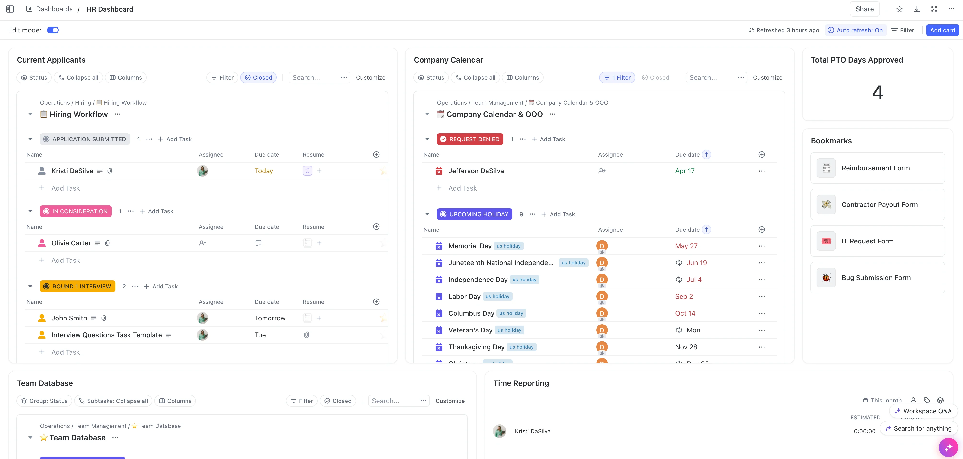 ClickUp main dashboard