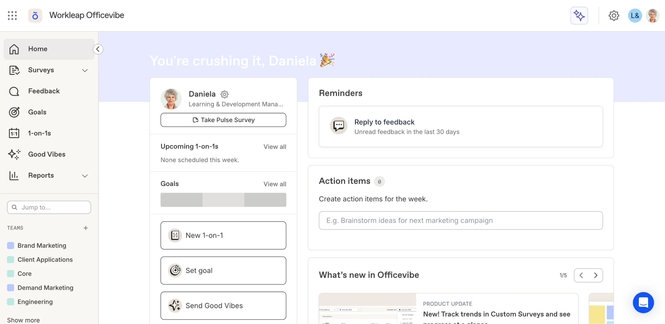 Workleap main dashboard