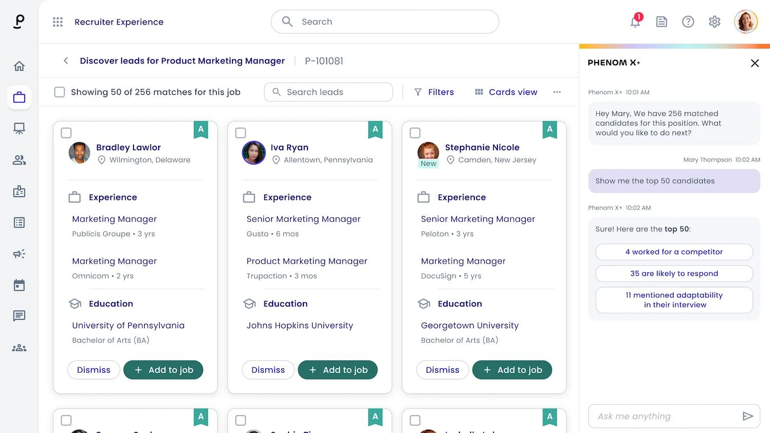 Phenom main dashboard