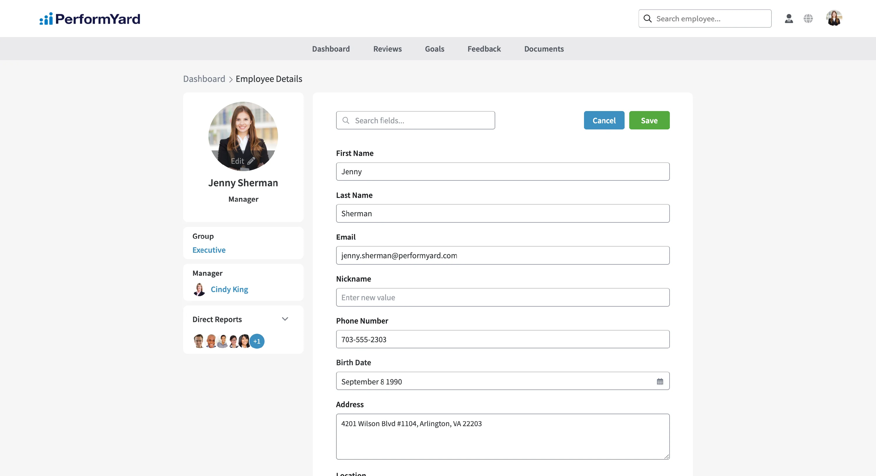PerformYard employee details