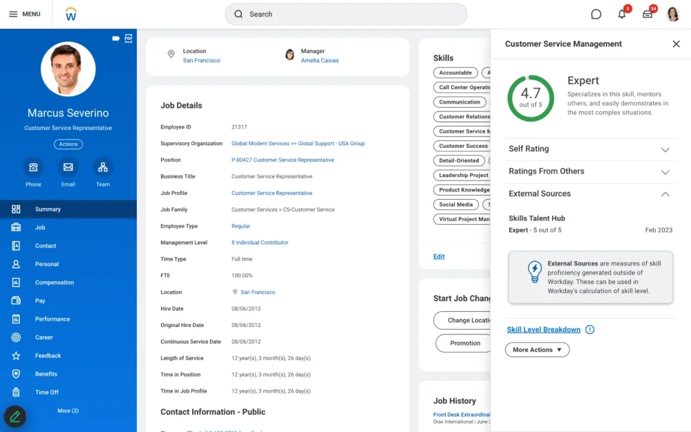 Workday main dashboard