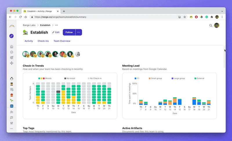 Range main dashboard