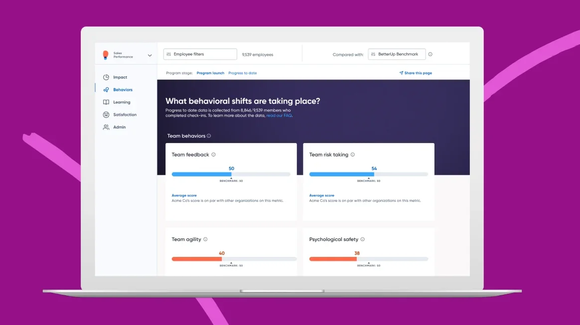BetterUp dashboard