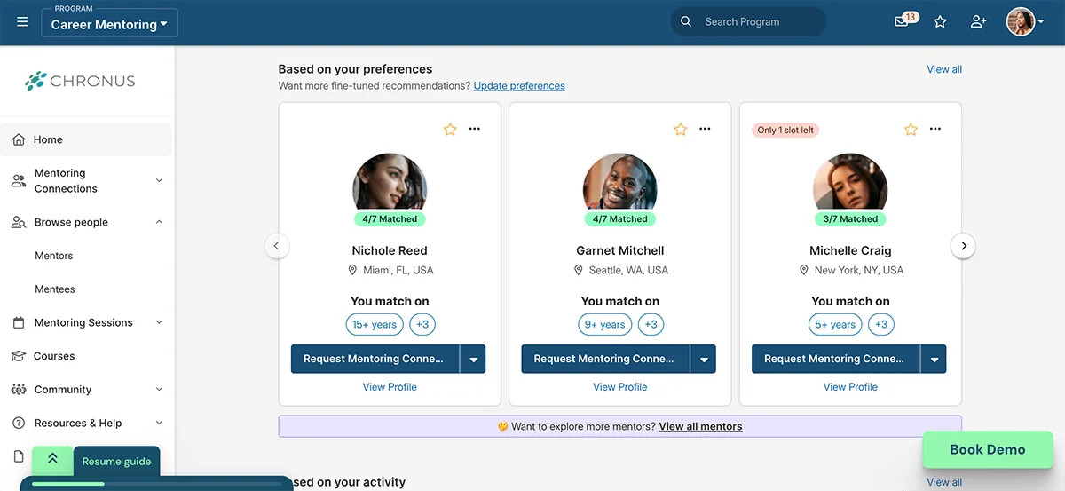 Chronus dashboard