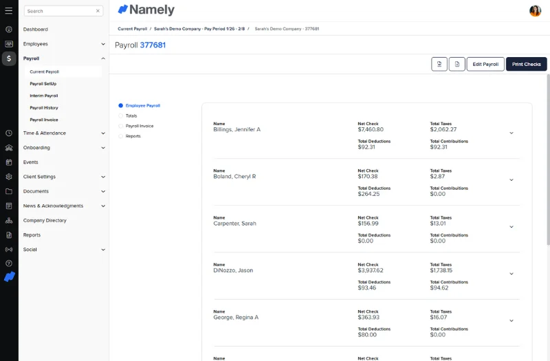 Namely payroll 