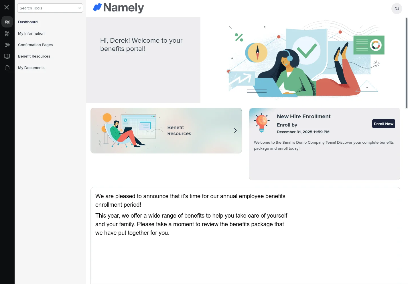 Namely benefits portal