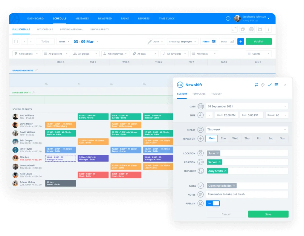 Sling dashboard
