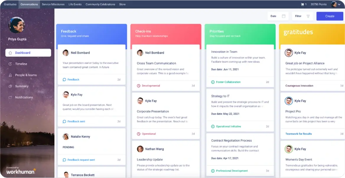 Workhuman dashboard