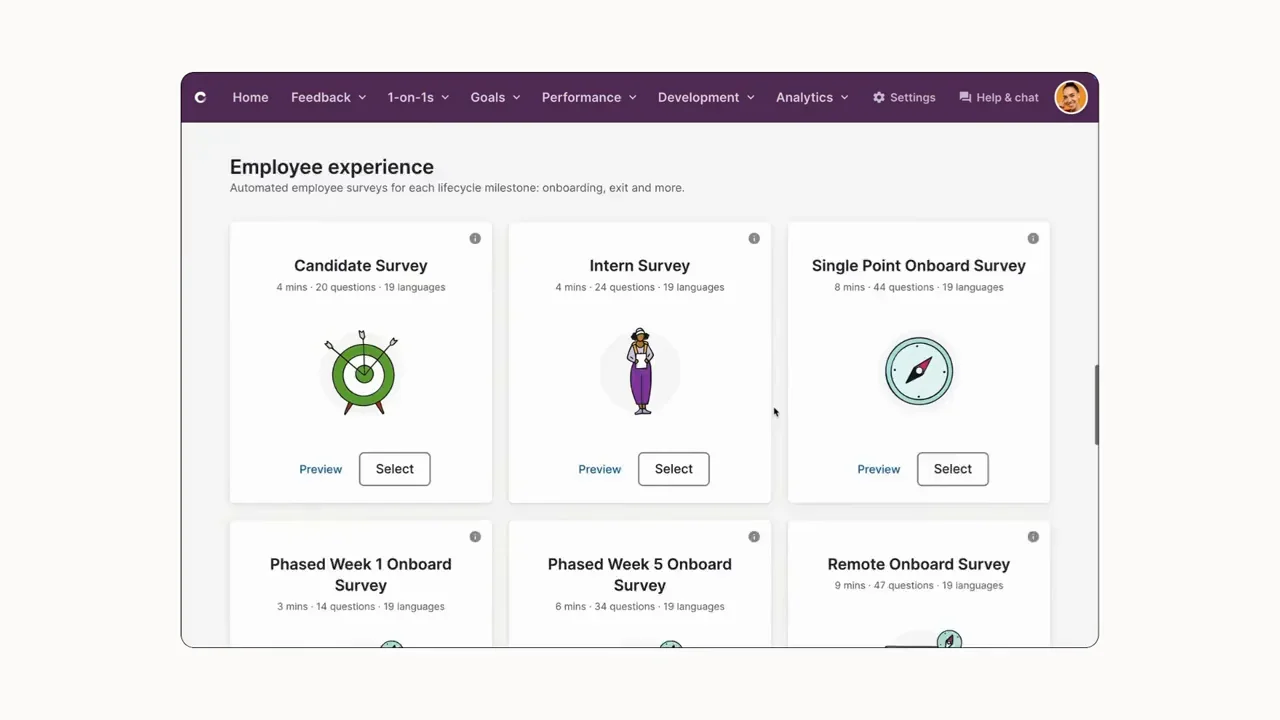 Culture Amp main dashboard