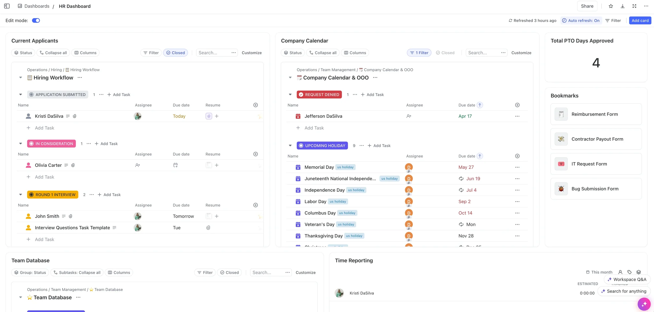 ClickUp main dashboard