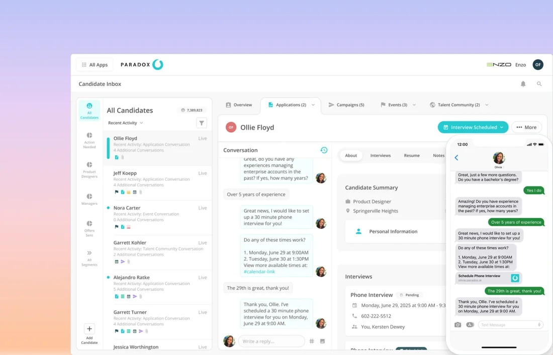 Paradox main dashboard