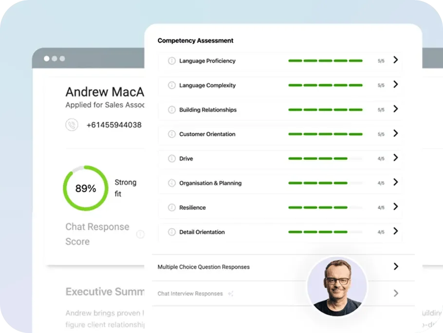 Sapia.ai main dashboard