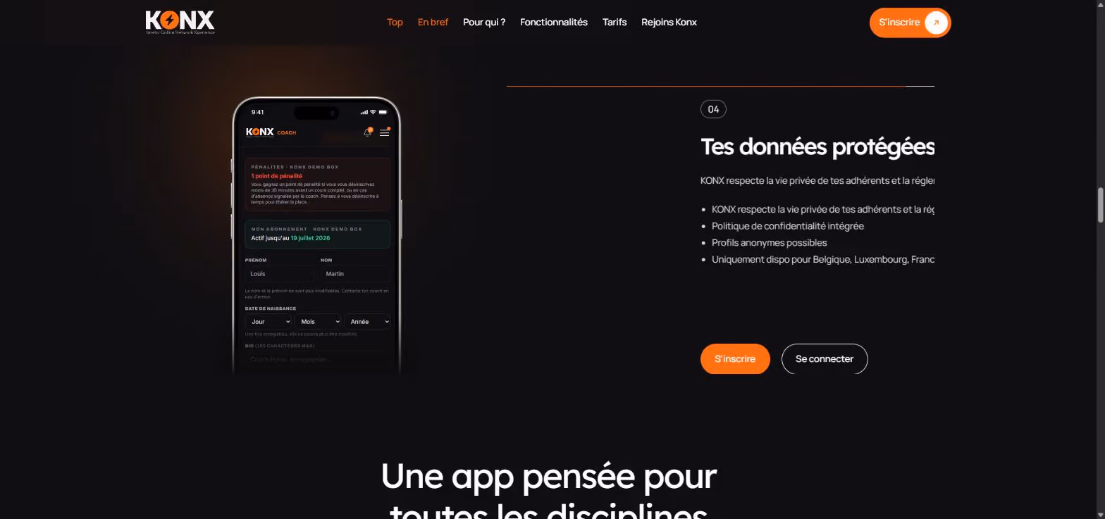 KONX | Application & site