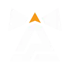 A white, stylized lighthouse icon with an orange light beam at the top center.