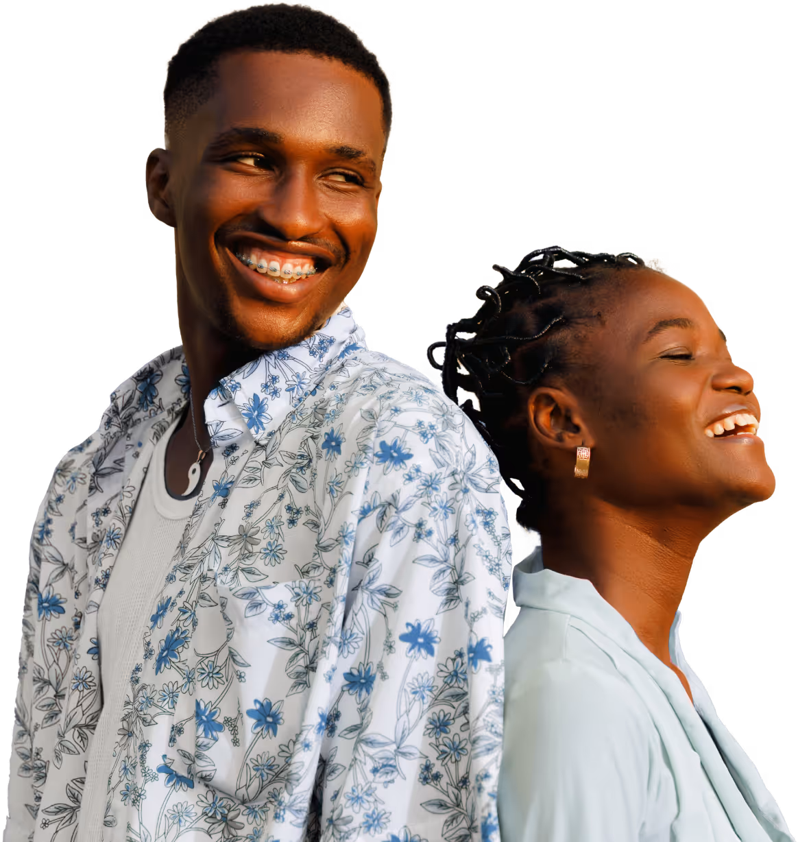 smiling man and woman
