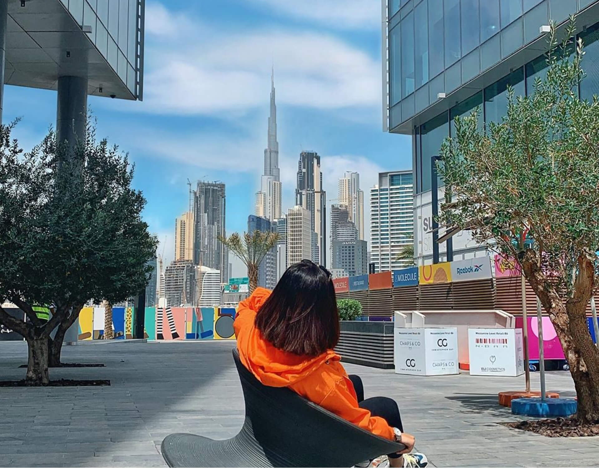 Evening view of Dubai Outsource City from afar