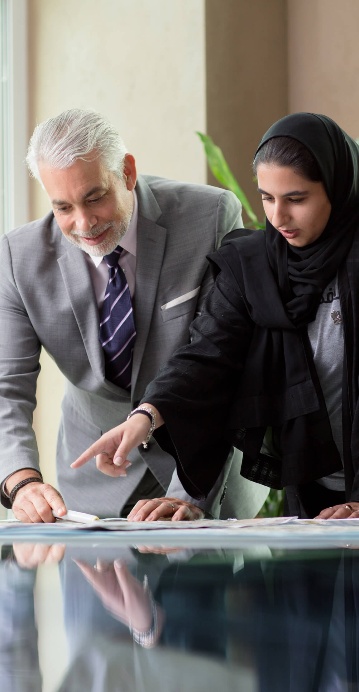Evening view of Dubai Outsource City from afar