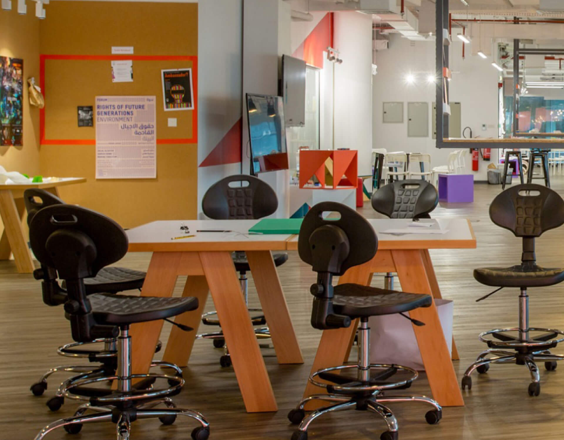Evening view of Dubai Outsource City from afar