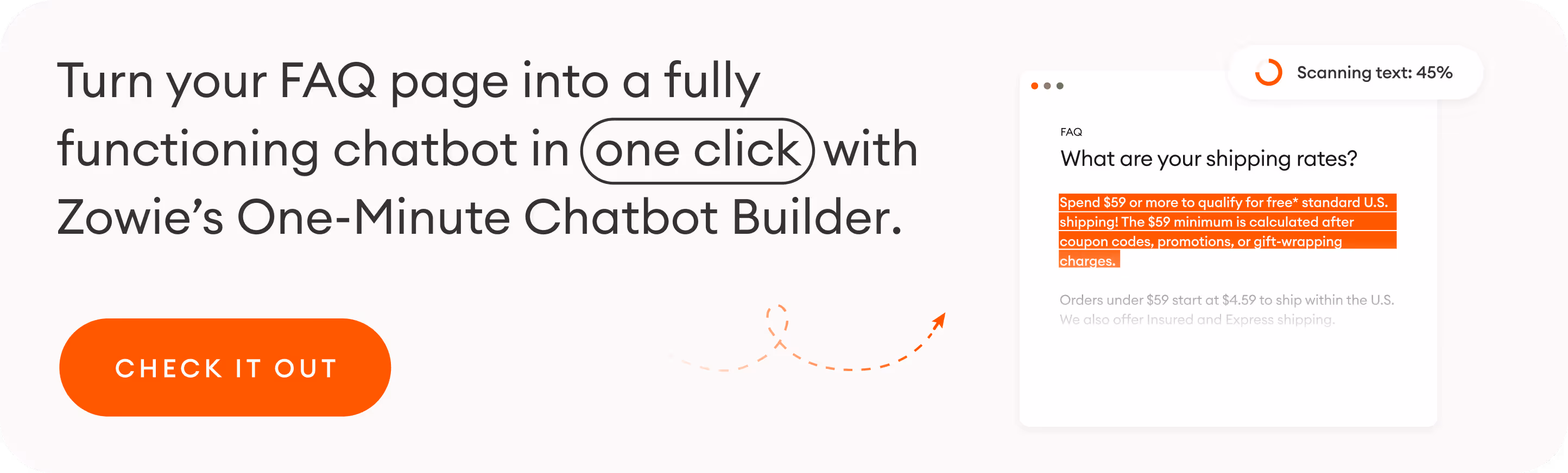 Turn your FAQ page into a chatbot in one click with Zowie's One-Minute Chatbot Builder