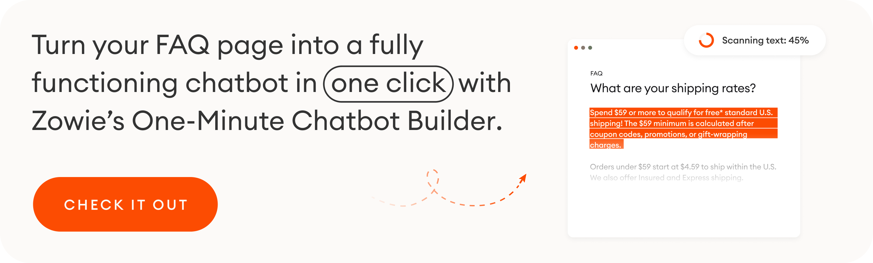Turn your FAQ page into a chatbot in one click with Zowie's One-Minute Chatbot Builder