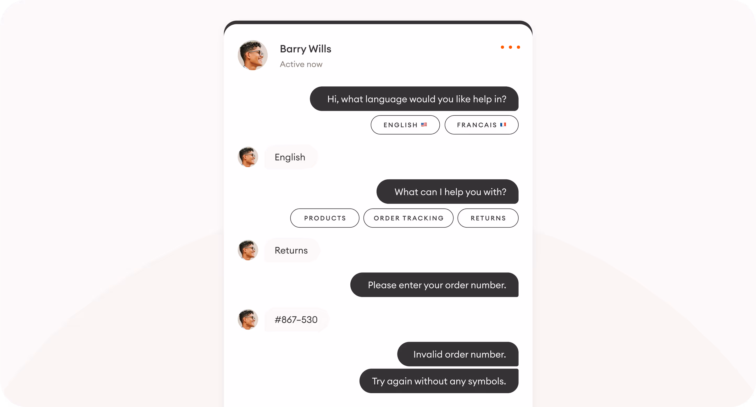 A conversation with a rule-based chatbot
