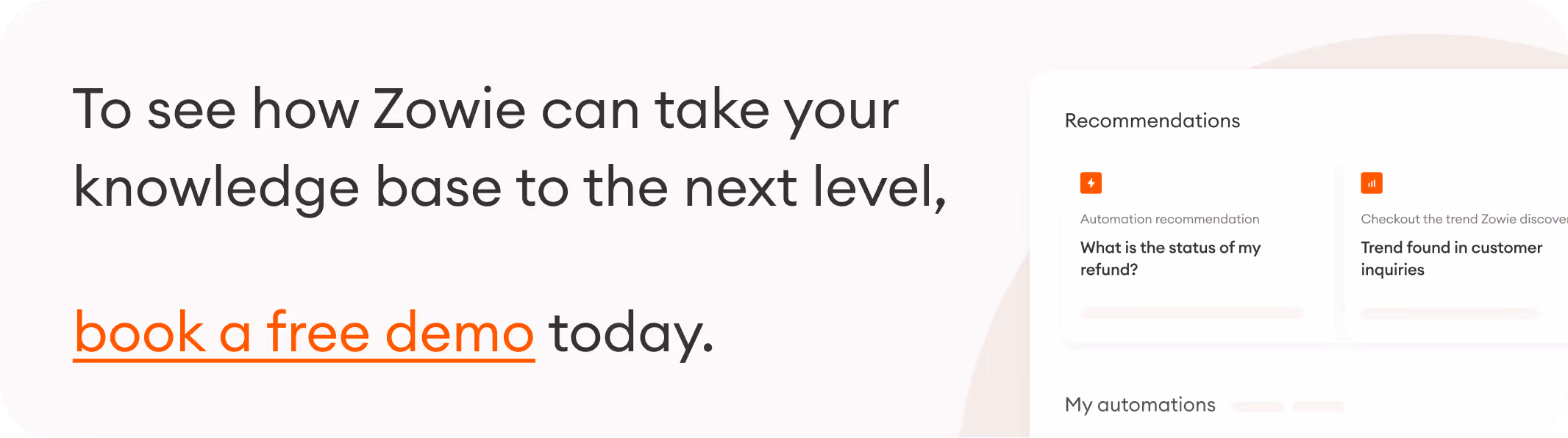 CTA to book a demo with Zowie