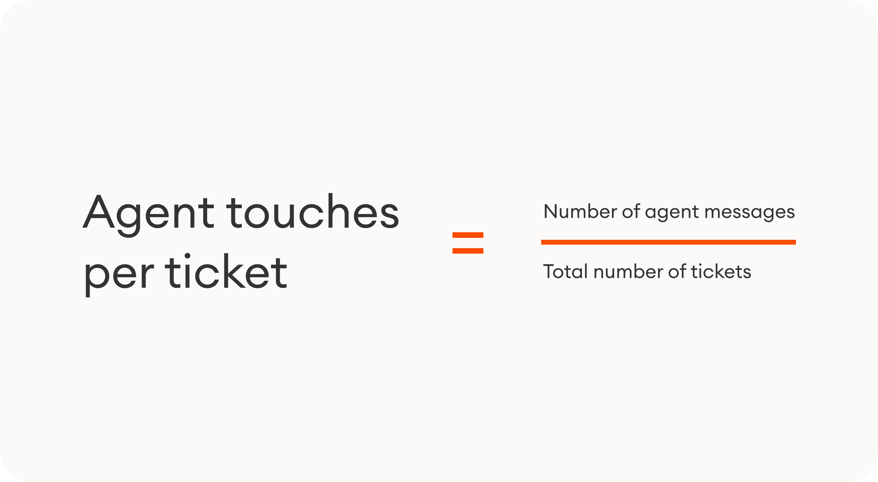 the formula for agent touches per ticket