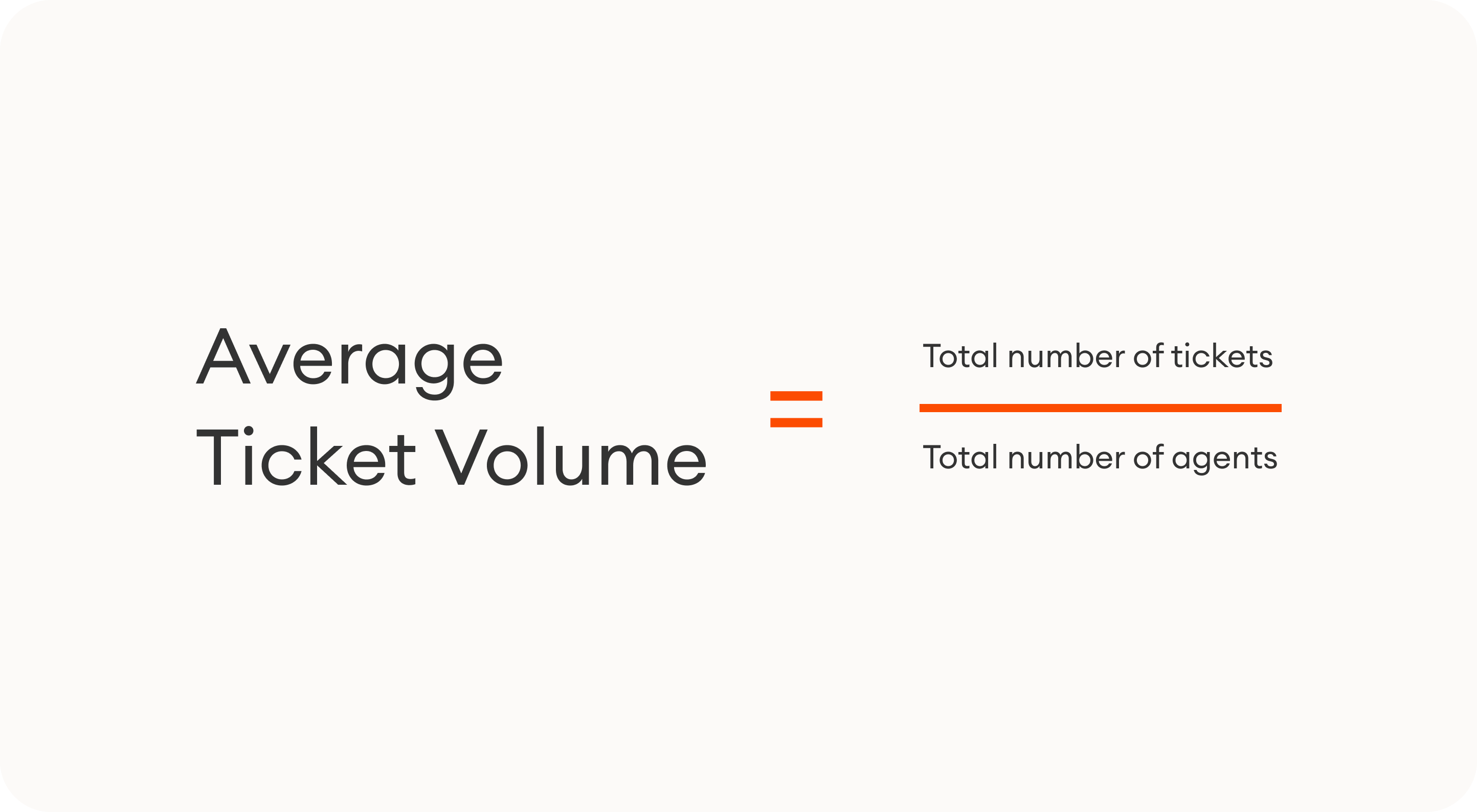the formula for average ticket volume