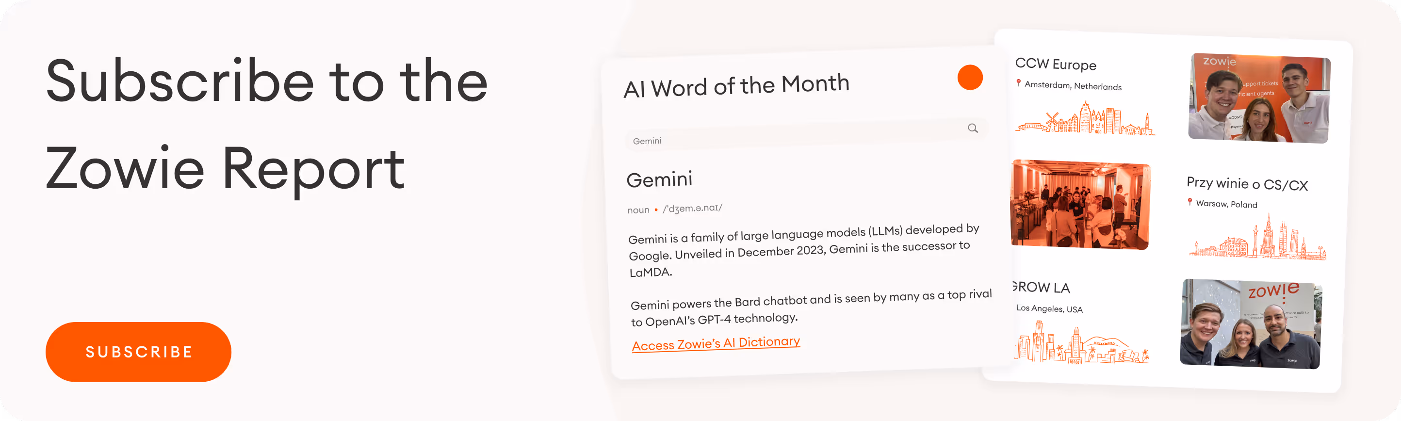 Title: Subscribe to the Zowie Report  CTA button: Subscribe 