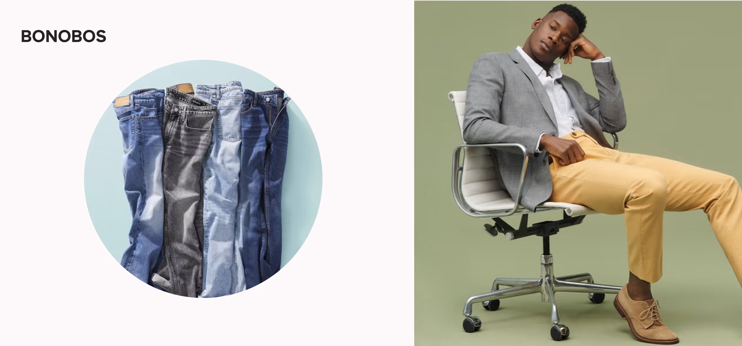 D2C brand Bonobos logo and products