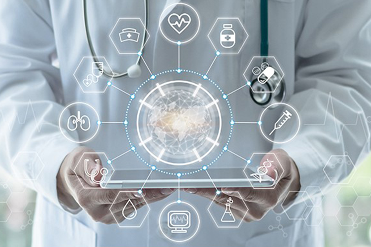 reviewing white paper data on a tablet