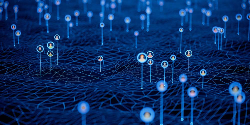 Graphic showing pins on a map