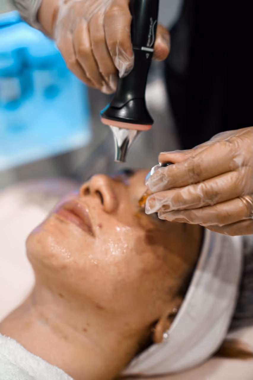 Woman getting aesthetics done at Juve Aesthetics Clinic