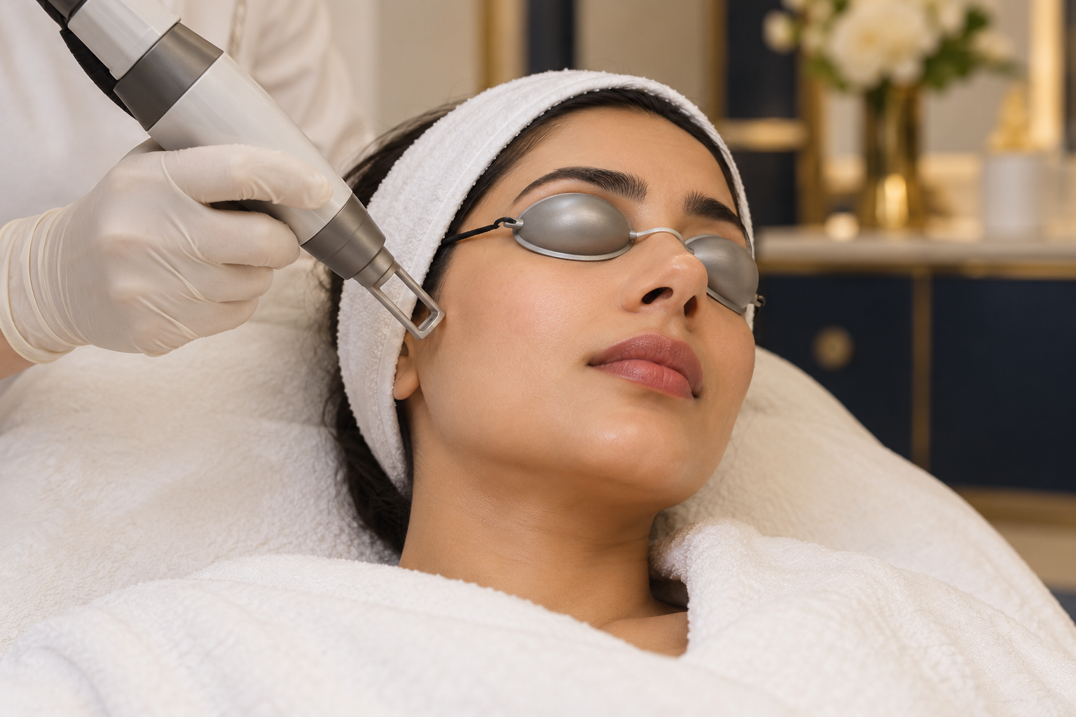 Illustrative laser stage of a Photo Facial treatment