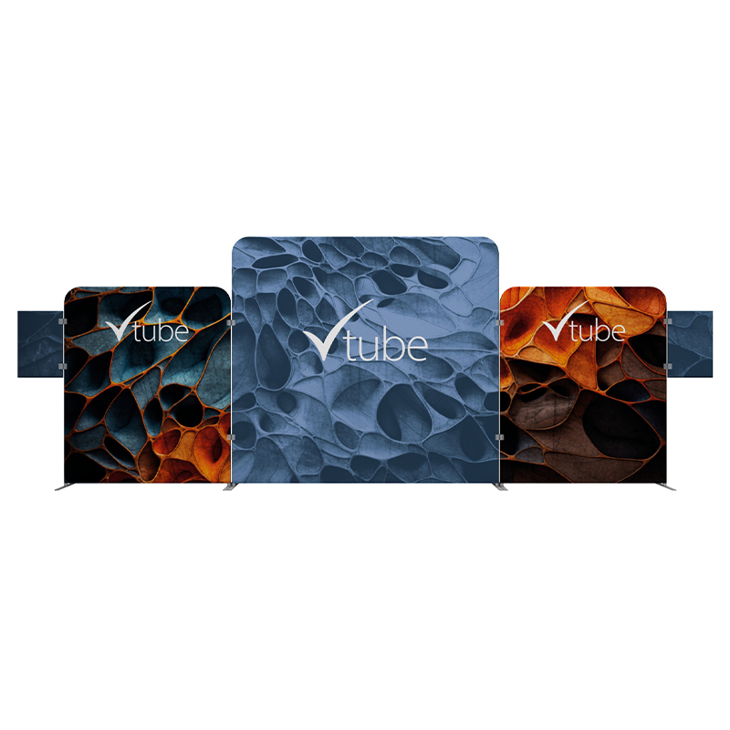 20' VTube Fabric Display Kit C, Double-Sided Tube Frame System