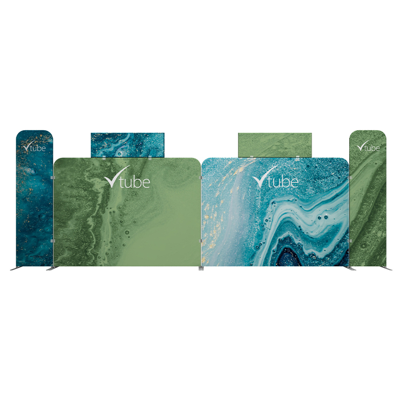 20' VTube Tension Fabric Display Kit B, Double-Sided