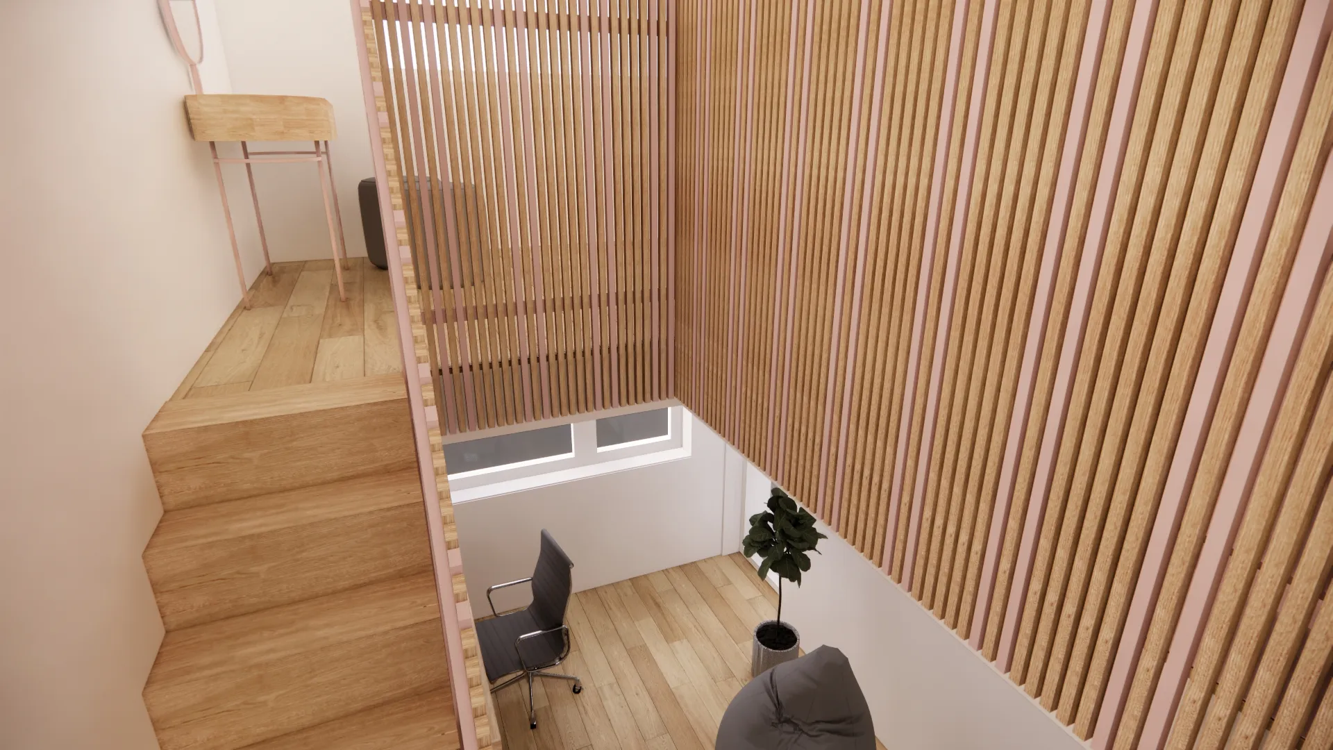 perspektivni pogled - vizualizacija dvovišinskega prostora otroških sob