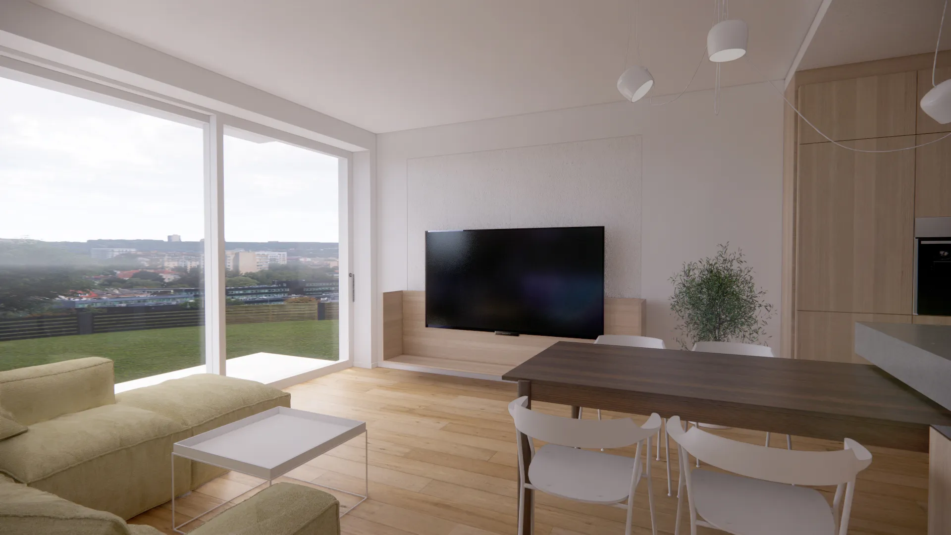 perspektivni pogled - vizualizacija dnevne sobe